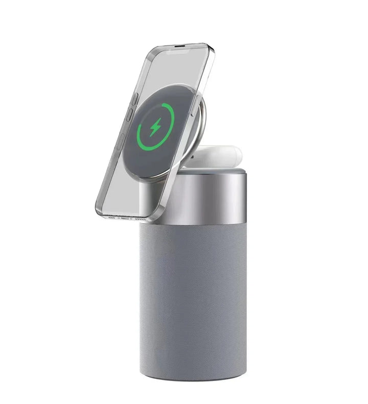 Magnetic Multi-function Wireless Charger with Bluetooth Speaker Alarm Clock for Iphone 16 15 14 13 12 Pro Max for Airpods Iwatch