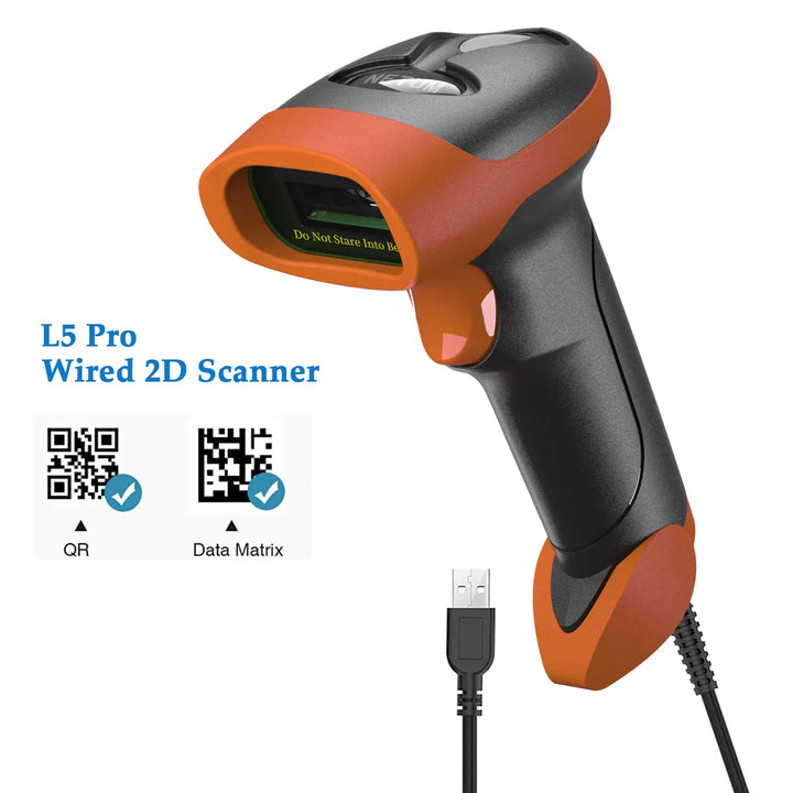 NETUM L5 Wired 2D Barcode Scanner  and NT-1228BL Wireless Bluetooth 2D QR PDF417 Bar Code Reader for POS  Inventory