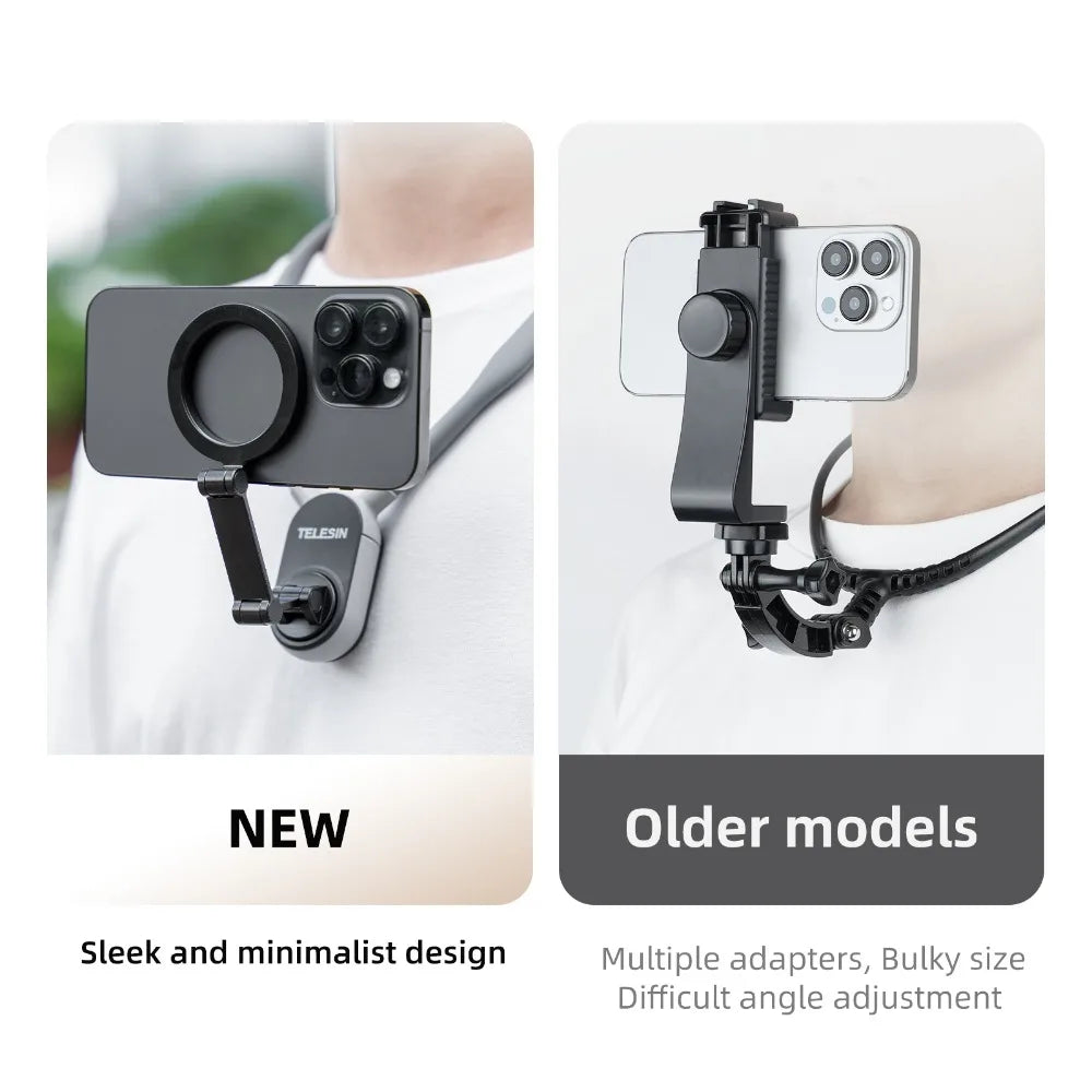 TELESIN MNM-001 ADAPTS To Mobile Phone Magnetic Neck Integrated Stand For First View Shooting Shock Absorption