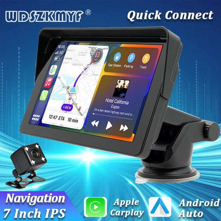 Wireless 7Inch Car Radio Automotive multimedia Carplay Android Auto GPS Navigation Rear View Camera BT AUX For Car Display