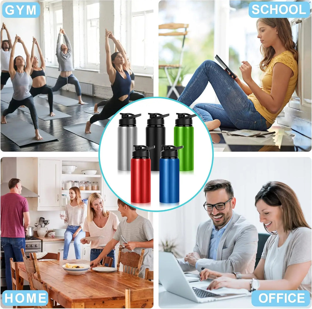reusable stainless steel sport bottle for eco-friendly riders.