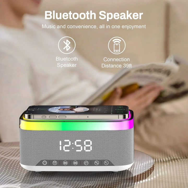 modern bluetooth speaker alarm clock for bedrooms