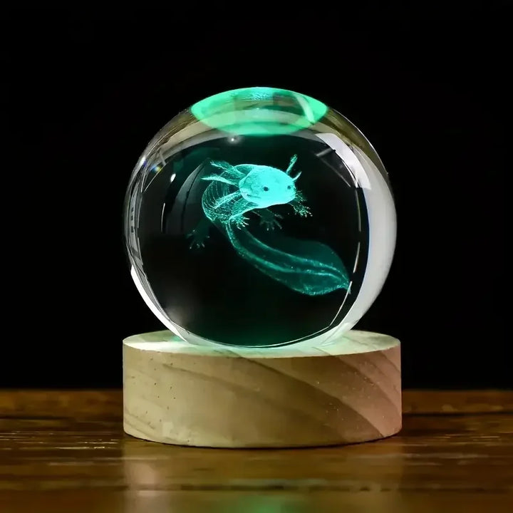 1pc 3D Dolphin Moon Crystal Ball, Birthday Gift To Wife Friend 3D Laser Etched Marine Animal Indoor Statue Lamp Decoration
