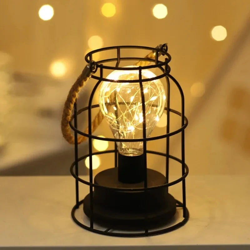 Art LED Table Lamp Reading Lamp Night Light Bedroom Bedside Lamp Desk Lighting Living Room Retro Classic Iron Home Decoration