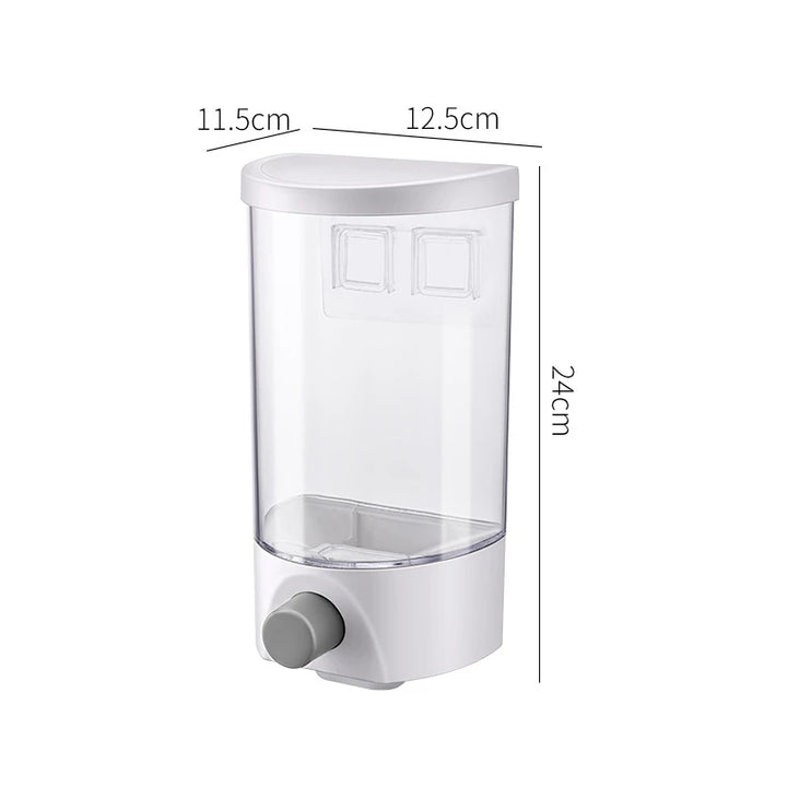 1.5L Wall Mounted Separate Rice Bucket Kitchen Cereal Dispenser Transparent Grain Jar Food Storage Box Container Sealed Tanks