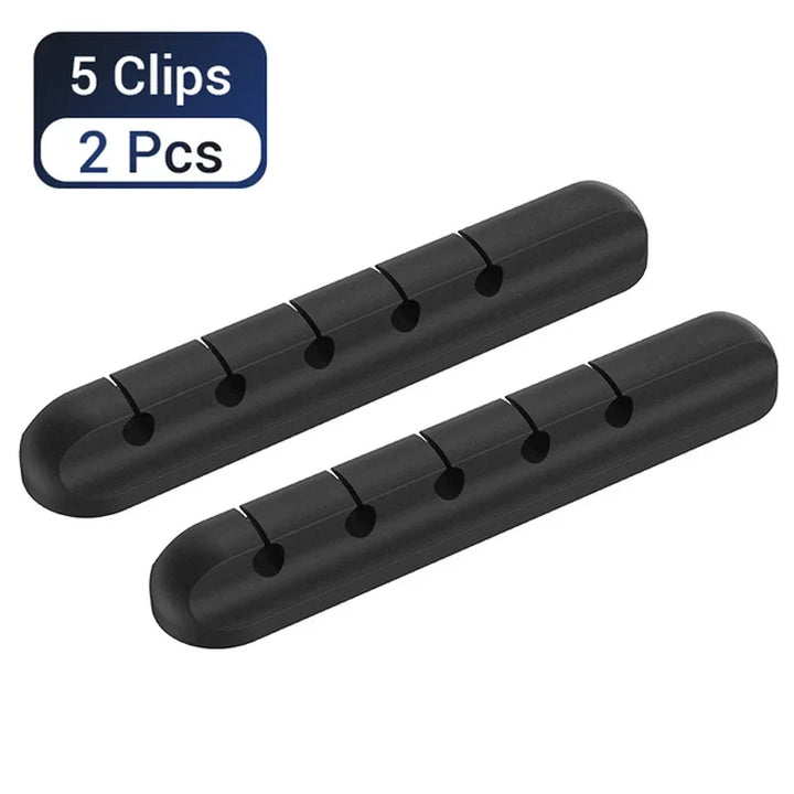 L16 Cable Organizer Silicone USB Winder Desktop Tidy Management Clips Holder for Mouse Headphone Wire