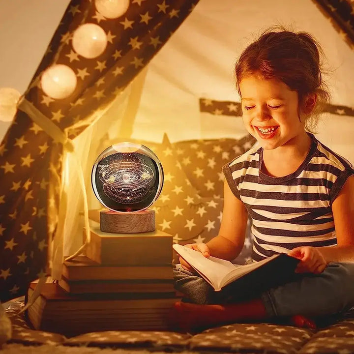 laser engraved planet globe night light