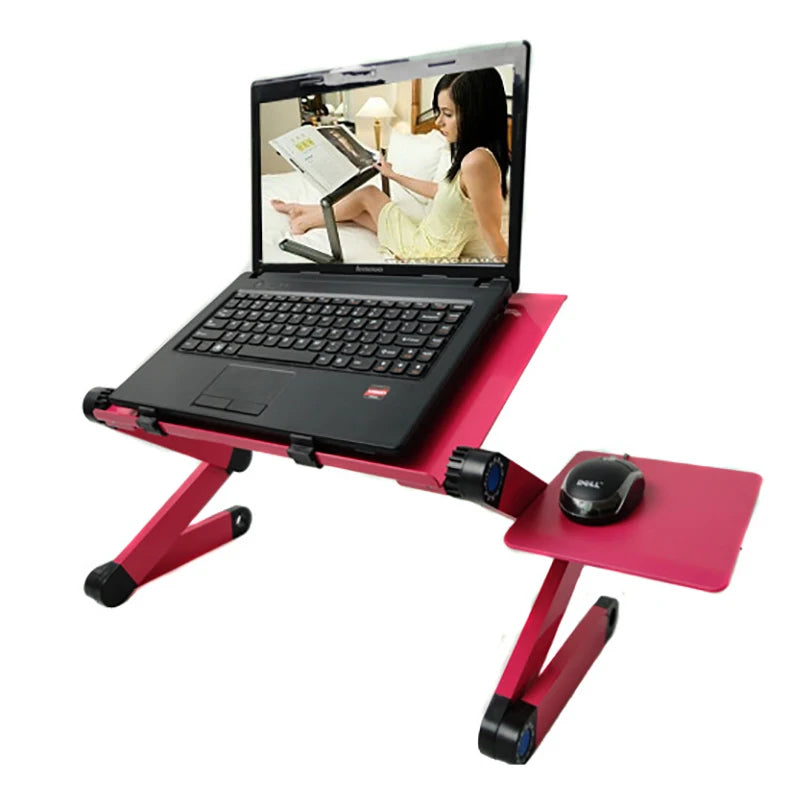 Adjustable Laptop Desk Stand Portable Aluminum Ergonomic Lapdesk ForSofa PC Notebook Table Desk Stand With Mouse Pad Punk