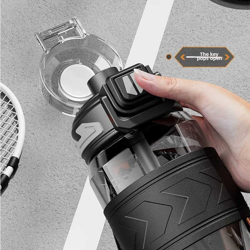Summer Sports Water Bottle Cup Large Capacity Suitable for Adult High Temperature Resistant Straw Plastic Cup Portable Bottle