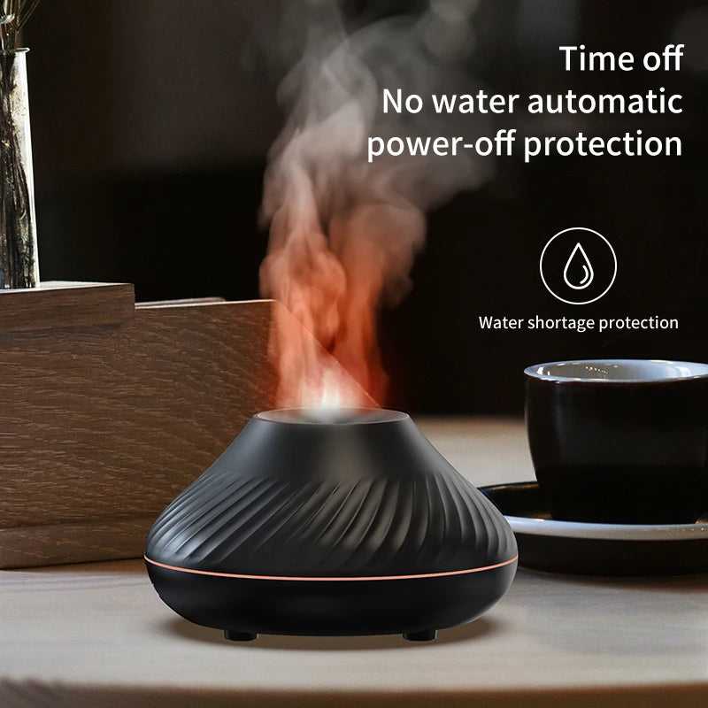 "aromatherapy diffuser with flame effect lighting"
