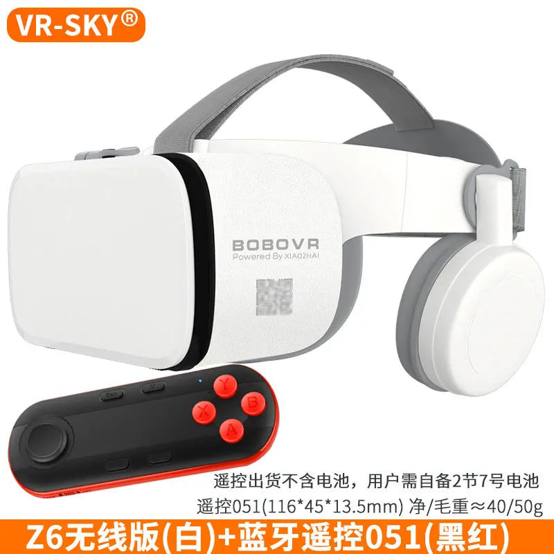 BOBOVR Z6 Bluetooth Wireless Headphones VR Glasses 3D Virtual Reality Headset for Smartphone Movies Games Comfortable Lightweigh