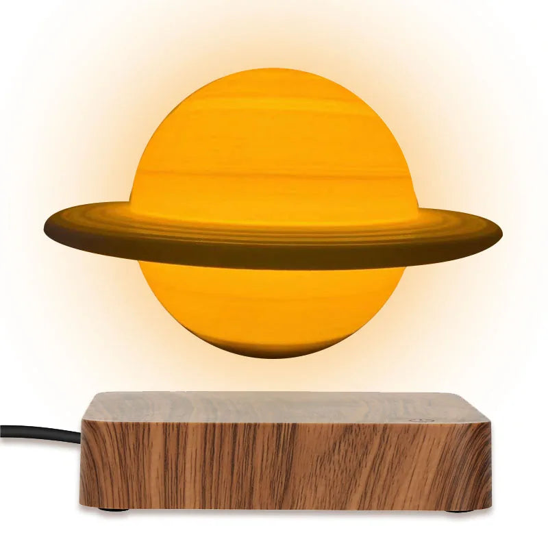 levitating moon lamp floating in air