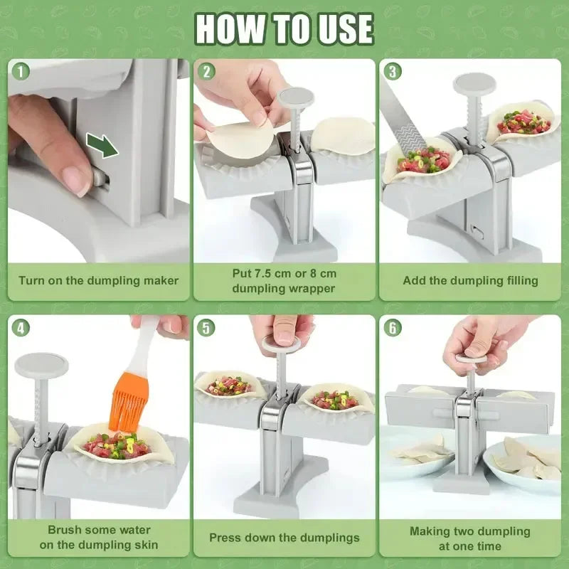 Automatic Dumpling Maker Mould Machine Household Press DoubleHead Wrapper Dumpling Pastry Making Tools cocina y hogar utensilios