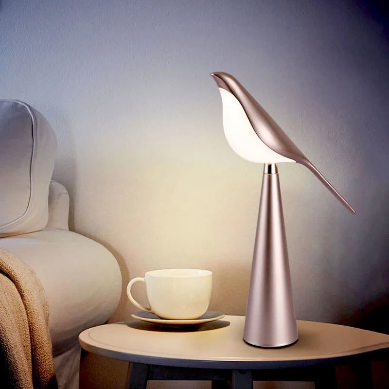 Modern Creative bird luminaria Design iron & acrylic LED soft table lamp home decor abajur adjustable reading baseus night light