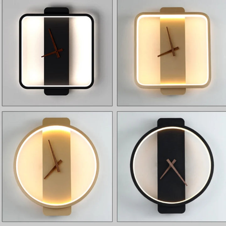 "sleek led wall clock for living room decor"