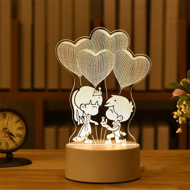 3D Lamp Acrylic USB LED Night Lights Neon Sign Lamp Xmas Christmas Decorations for Home Bedroom Birthday Decor Wedding Gifts