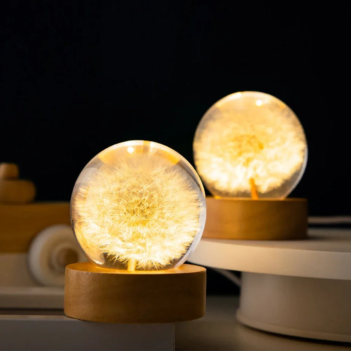 modern night light crystal ball decor