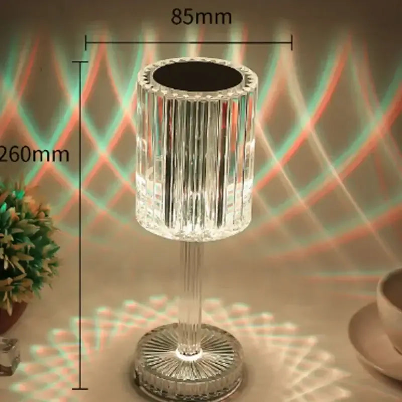 "touch sensor crystal table light with USB charging"