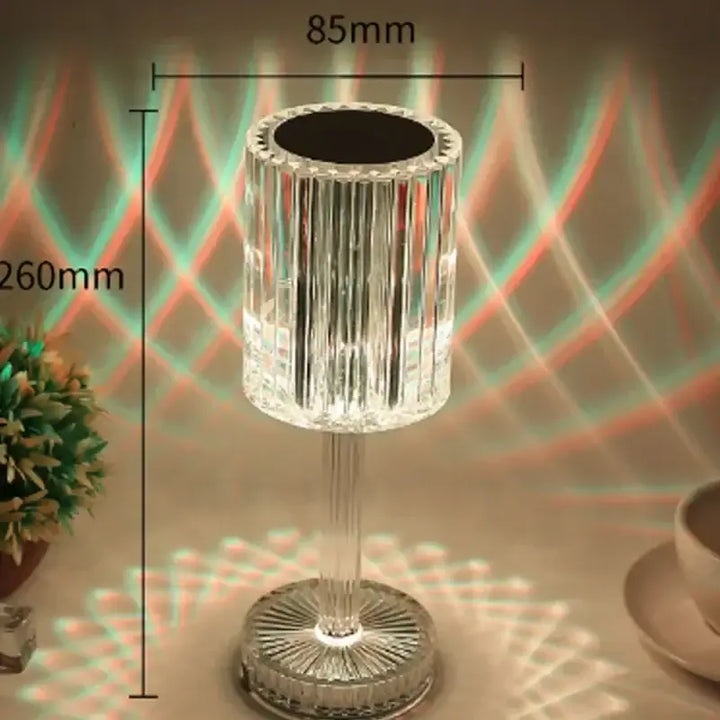 "touch sensor crystal table light with USB charging"