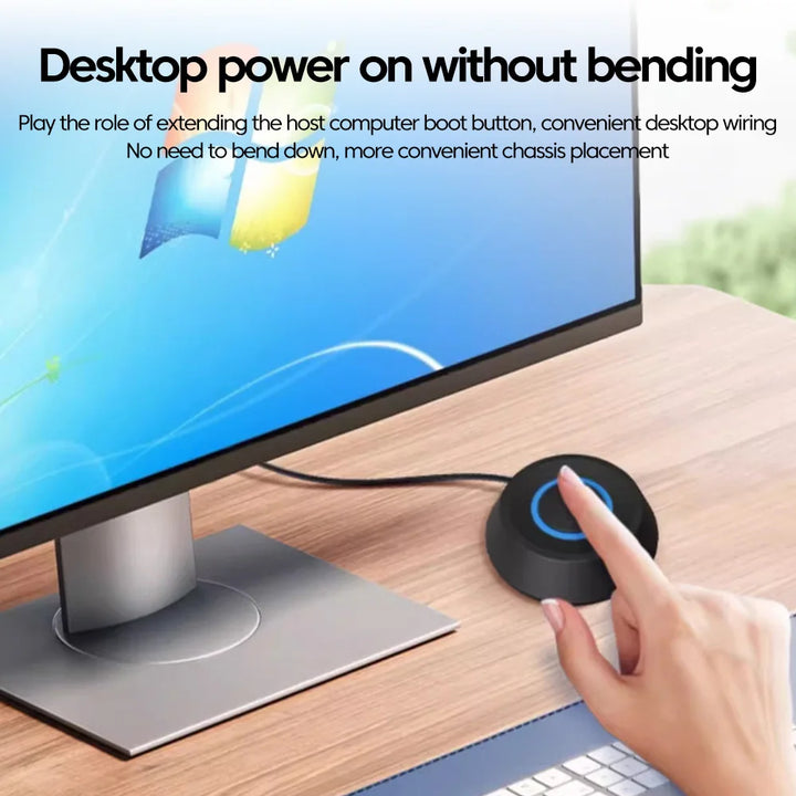 1.8m Computer Power Cable External Switch PC Motherboard External Start Power On/Off Button 1.8m Extension Cable for Home Office
