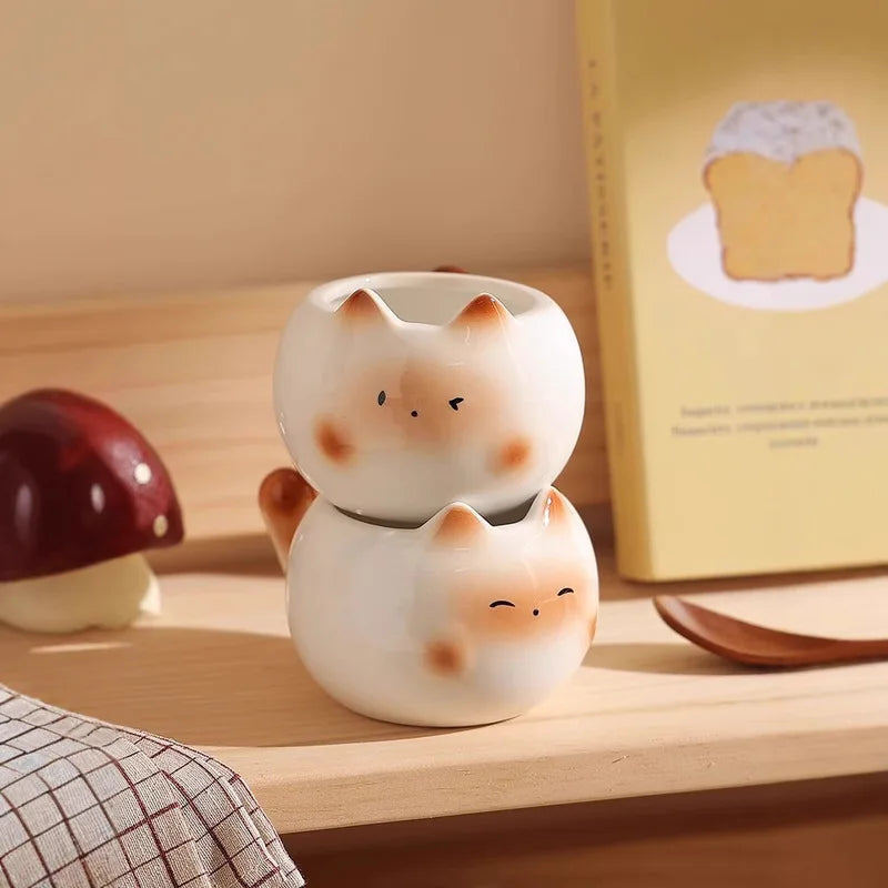 kawaii ceramic cat coffee cup