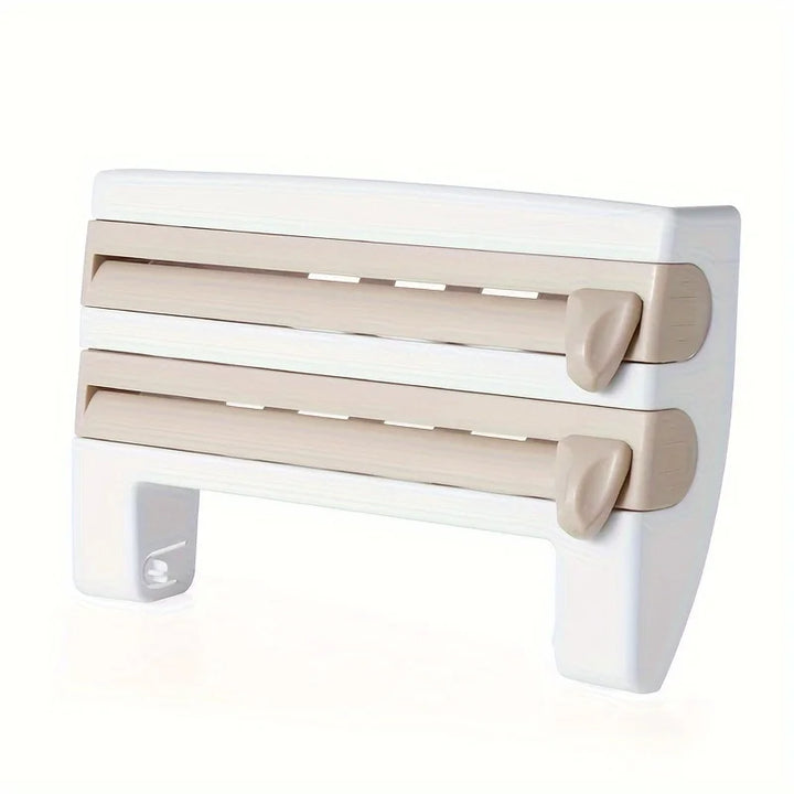 1PC Kitchen Shelf Cling Film Organizer with Cutter, Tin Foil Cutting, Paper Towel Holder, Towel Rack Multifunctional Storage