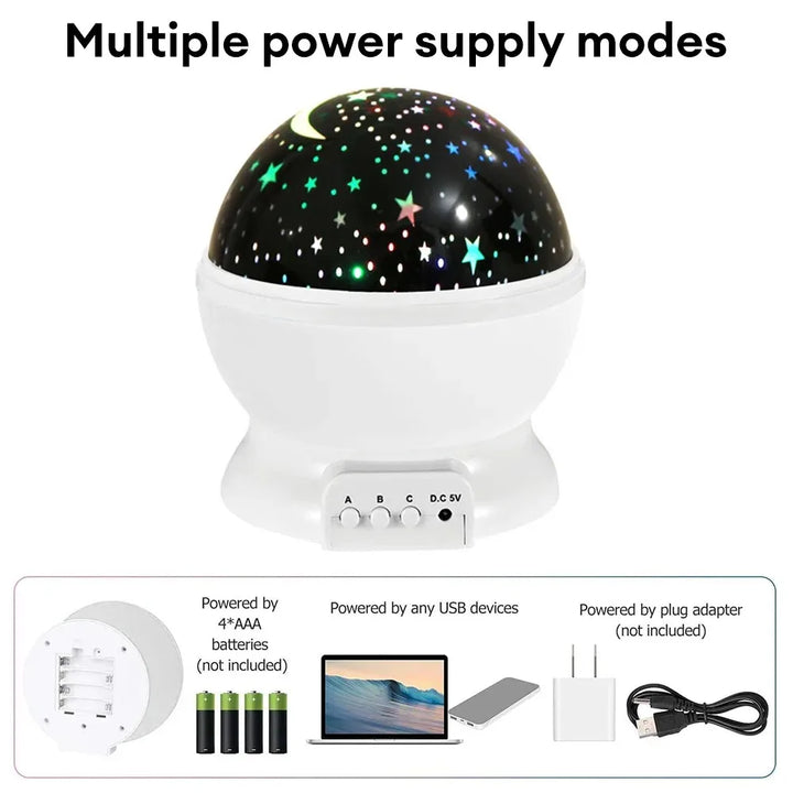 Starry Projector Night Light Rotating Sky Moon Projection Lamp Galaxy Night Lamps Starlight Christmas Lights for Gift