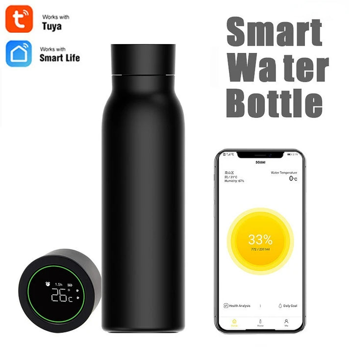 RSH Tuya Bluetooth Smart Thermos Bottle Water Cup 600ML  LCD Temperature Display Water Consumption Record  work Smart Life APP
