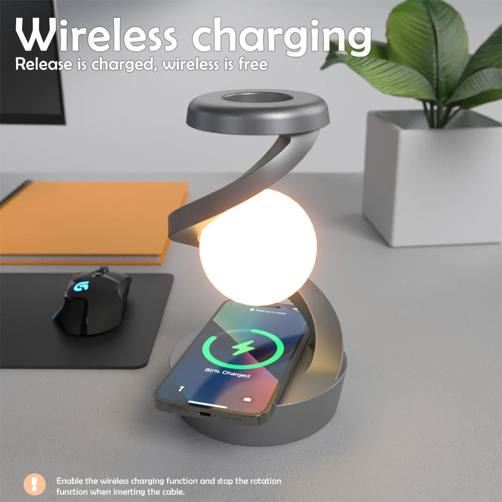 360 rotating night light lamp on desk