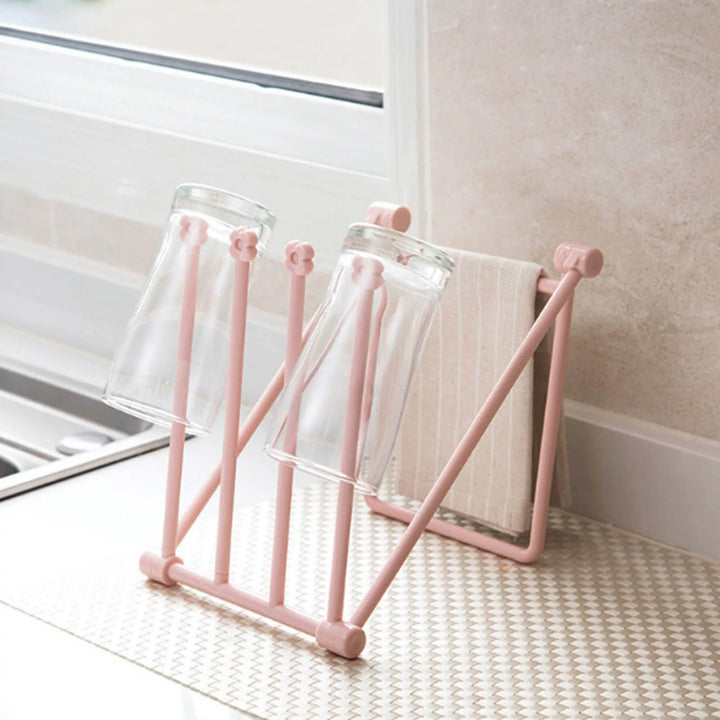Countertop Dishcloth Drying Rack 4 Arms Folding Vertical Hand Towel Stand Dish Rag Storage Holder for Kitchen Washcloth Holder