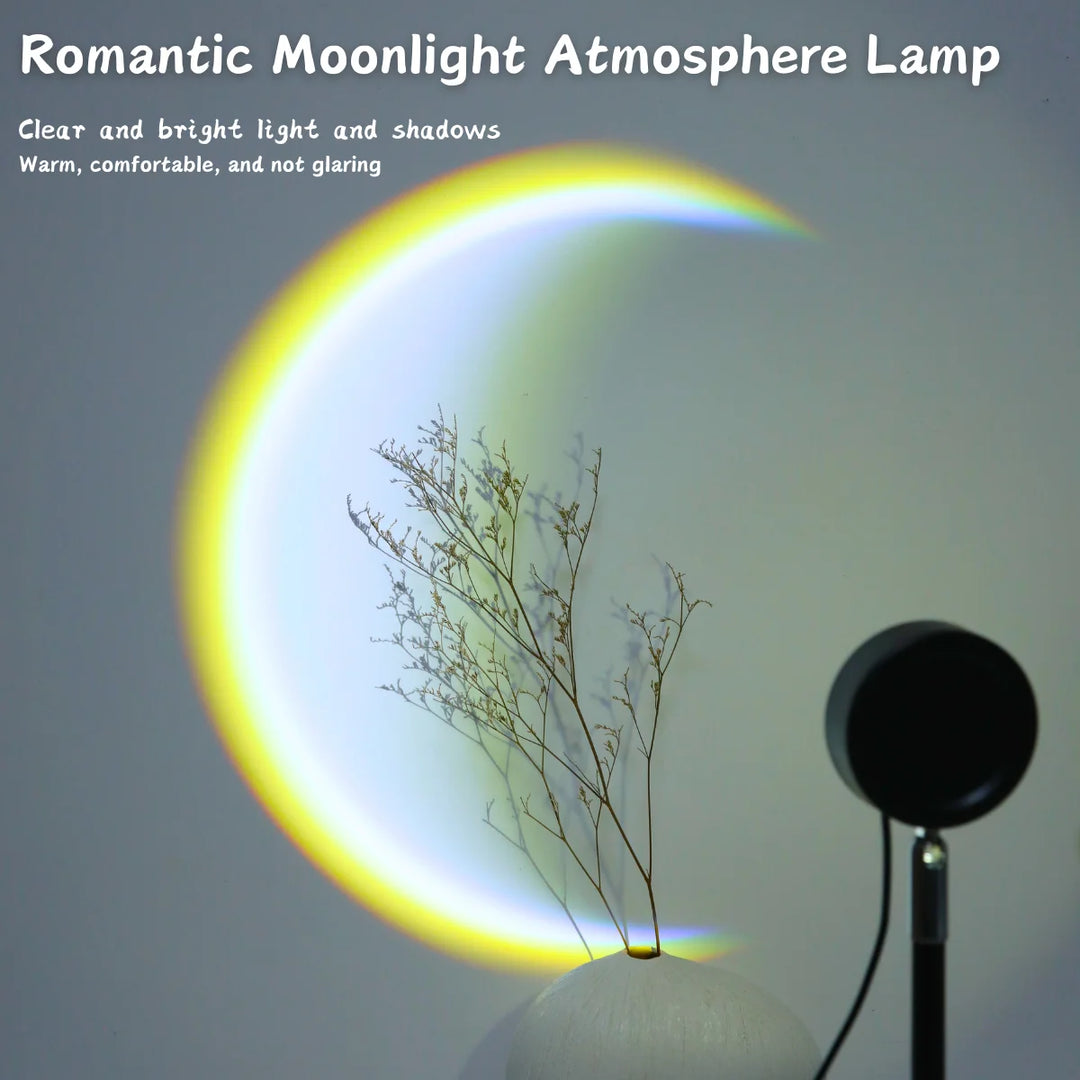 "floating moon lamp levitating above base"