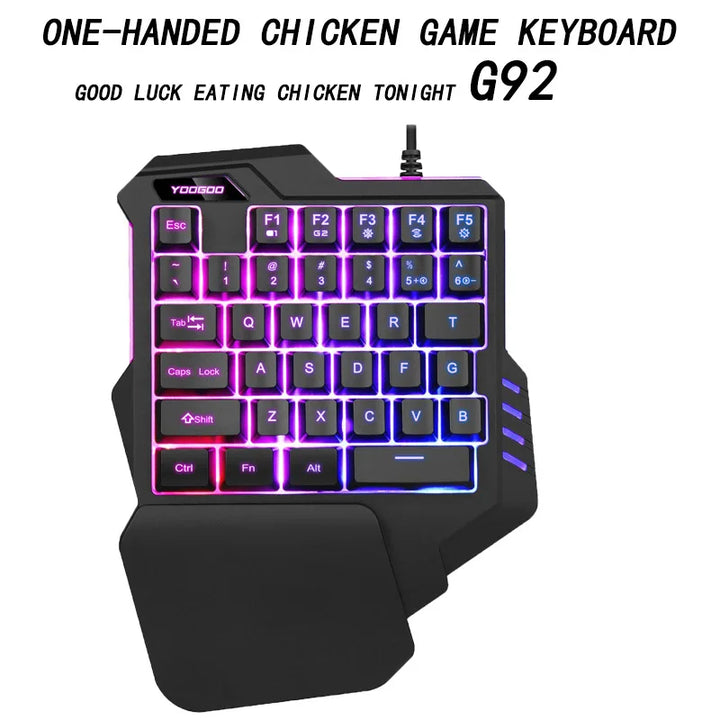 G92 One-handed Keyboard Mechanical Feel Game Left Pistol God Throne Ergonomic Wired Mobile Game Keyboard