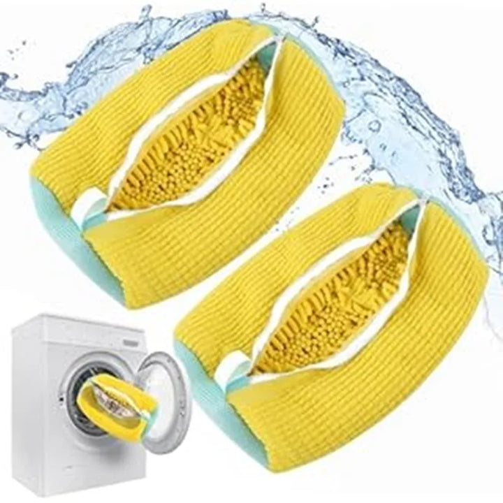 white mesh shoe laundry bag for clean laundry