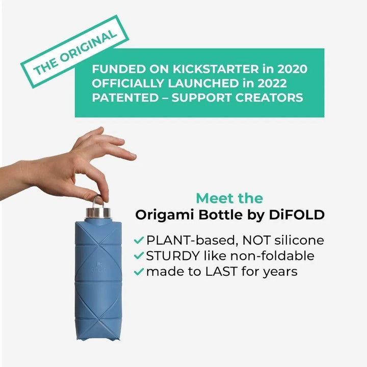 silicone water bottle compact for travel.