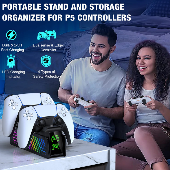 Bee's Nest For PS5/PS5 Slim/PS5 PRO BEBONCOOL FC401 Dual Fast Controller Charger For PS5 DualSense/DualSense Edge Gamepad