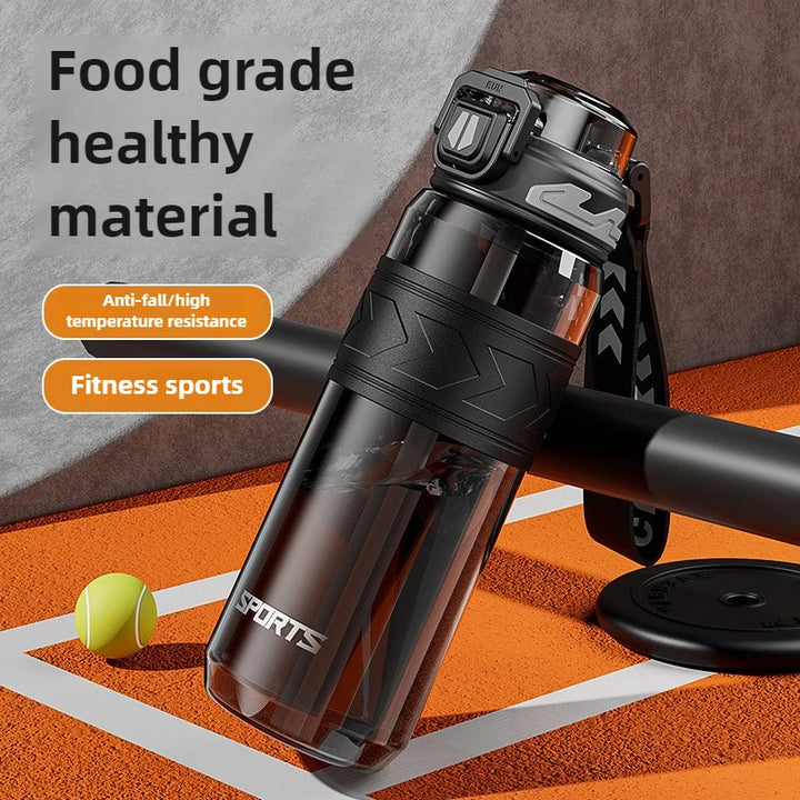 Summer Sports Water Bottle Cup Large Capacity Suitable for Adult High Temperature Resistant Straw Plastic Cup Portable Bottle