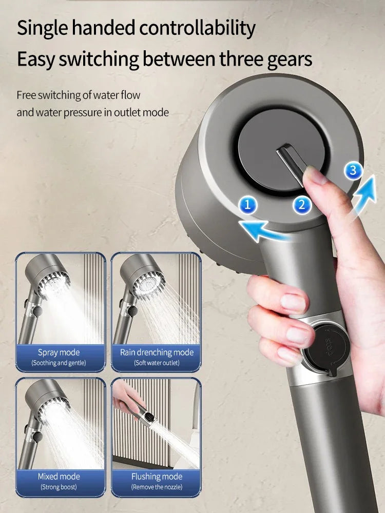 6-in-1 High Pressure Shower Head with Filter for Hard Water - Powerful, Water Saving & Easy to Install - USA Standard Bathroom Accessory"