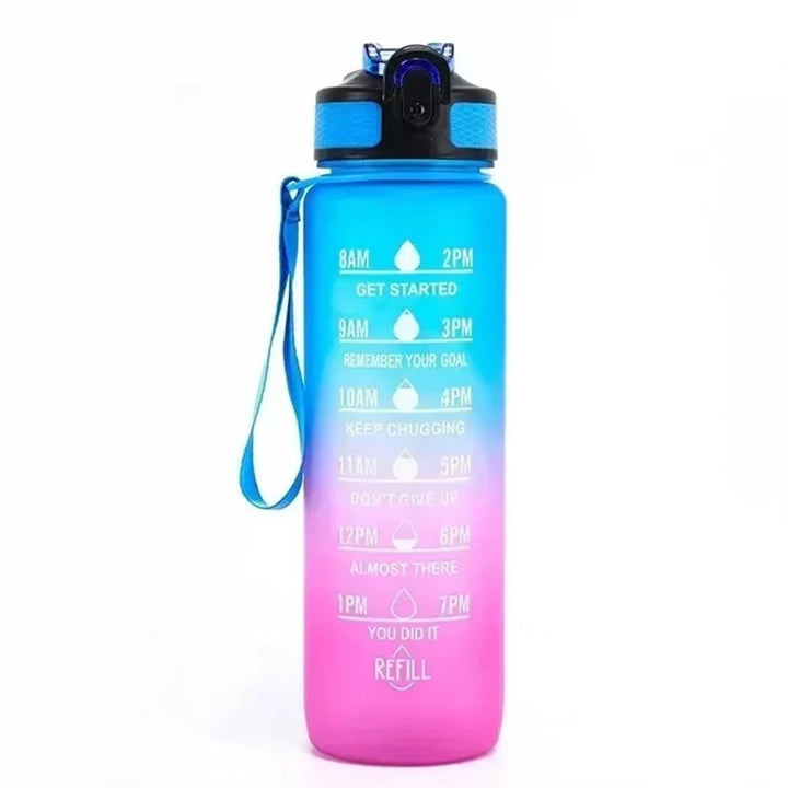 1000ml Leak Proof Water Bottles with Times to Drink and Straw Motivational Drinking Sports Water Bottle for Fitness Gym Outdoor