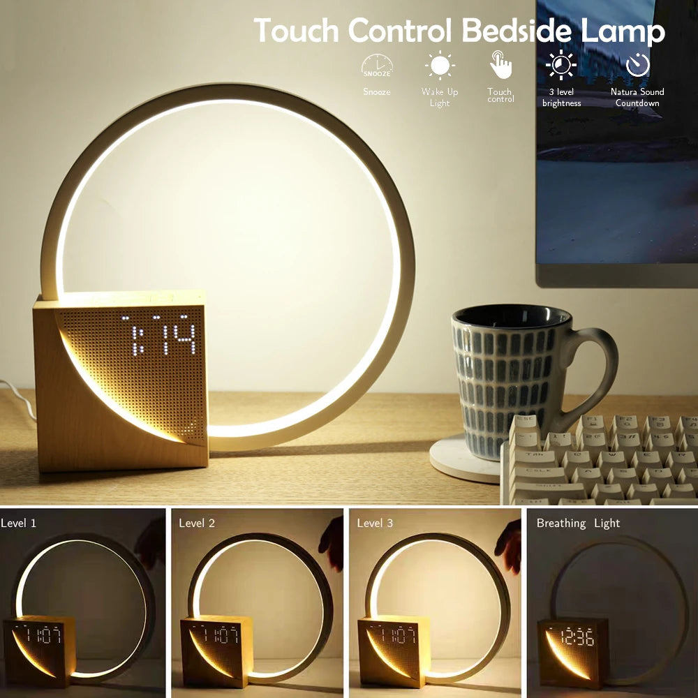 "modern LED touch night light with white noise"
