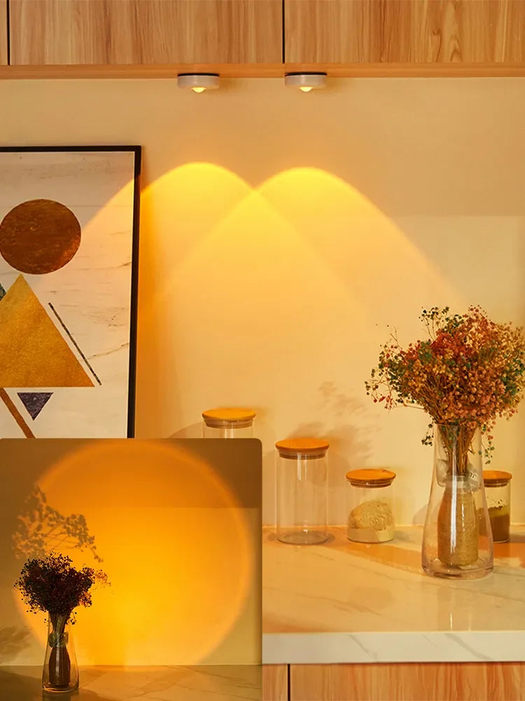 cordless LED cabinet light with push button