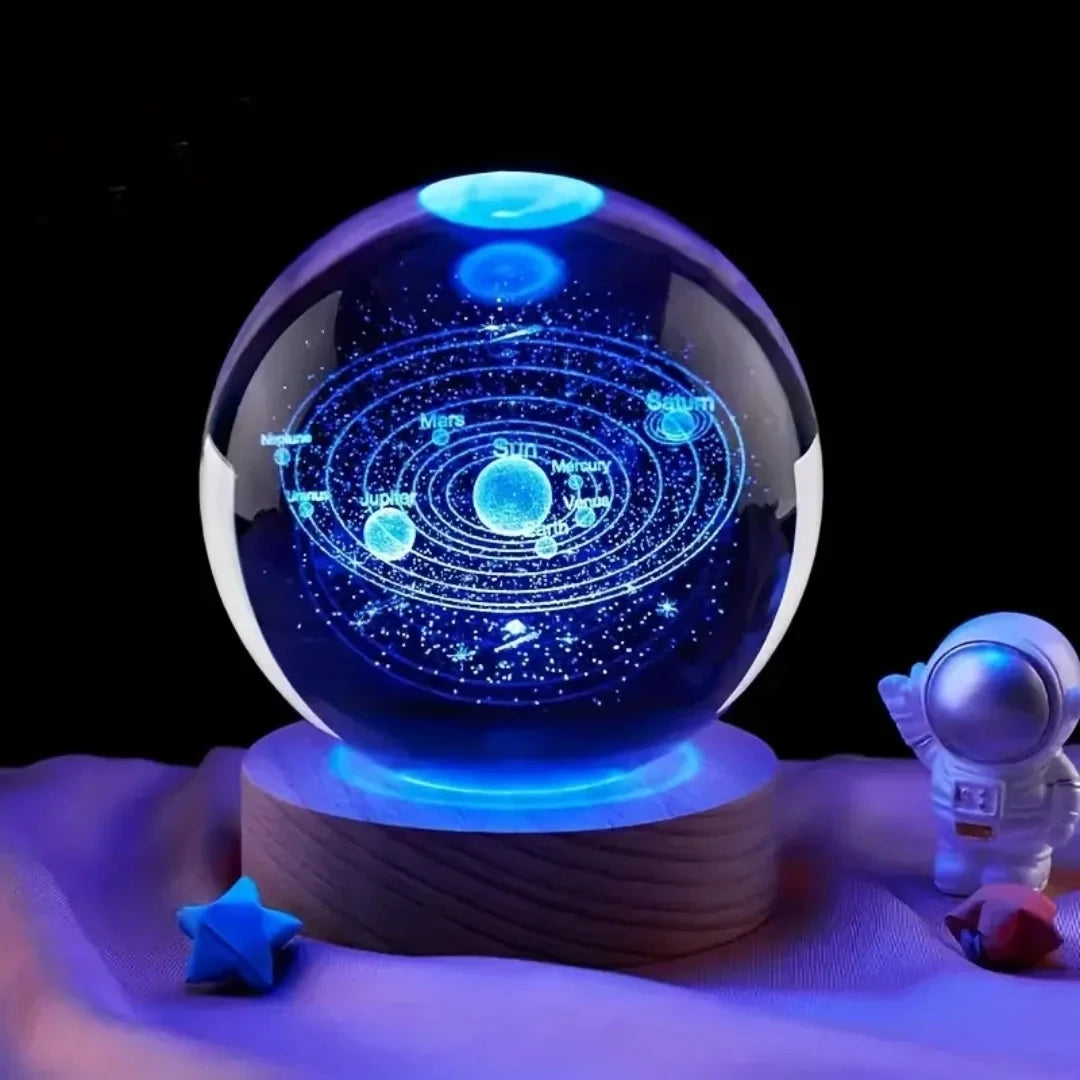 1pc 3D Dolphin Moon Crystal Ball, Birthday Gift To Wife Friend 3D Laser Etched Marine Animal Indoor Statue Lamp Decoration