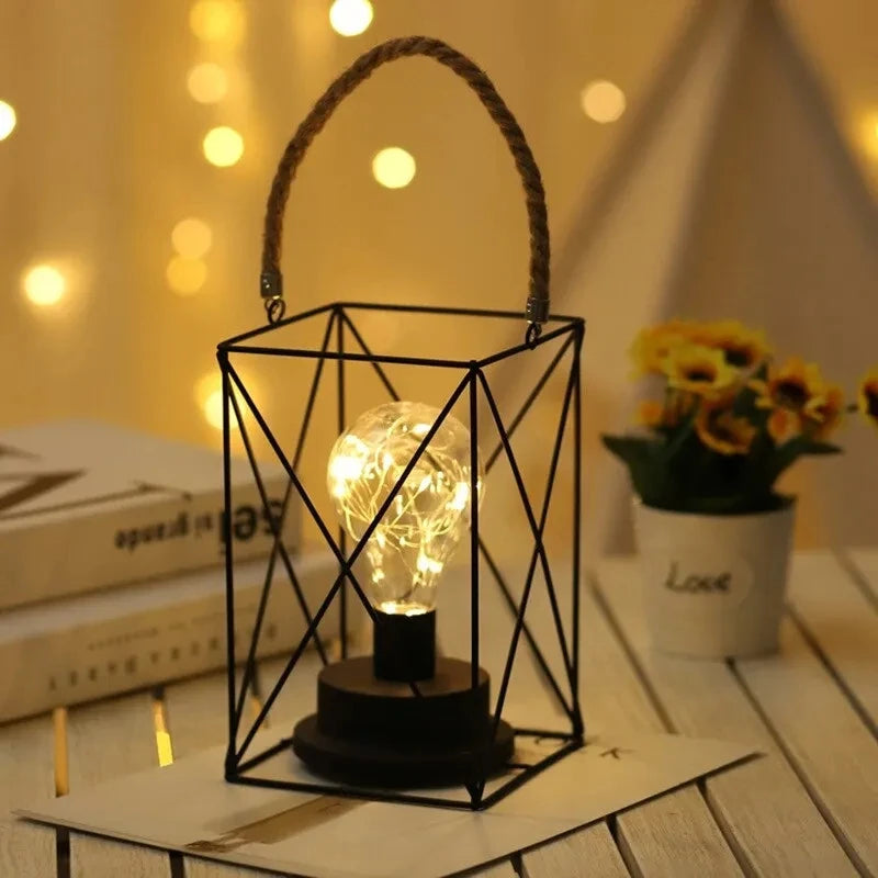 Art LED Table Lamp Reading Lamp Night Light Bedroom Bedside Lamp Desk Lighting Living Room Retro Classic Iron Home Decoration