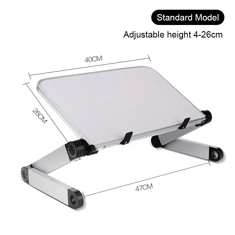 Adjustable Laptop Desk Stand Portable Aluminum Ergonomic Lapdesk ForSofa PC Notebook Table Desk Stand With Mouse Pad Punk