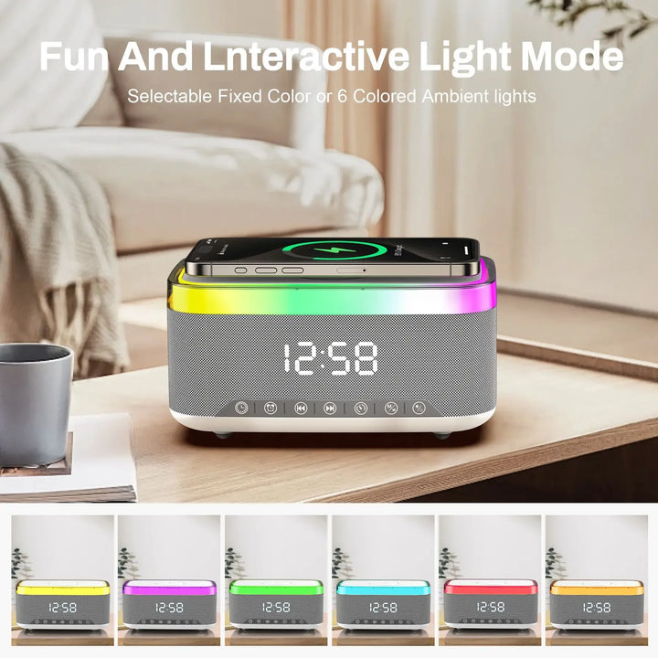 portable bluetooth speaker alarm clock with RGB light