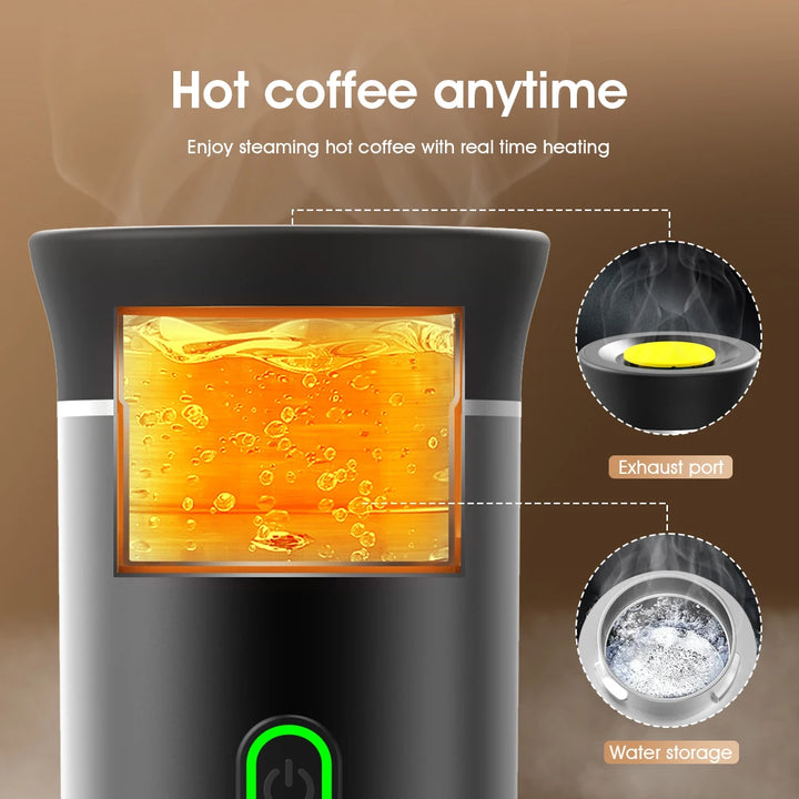 3-in-1 Portable Electric Coffee Maker 20Bar Espresso Machine, Capsule&Powder Compatible for Camping/Office/Travel with Fast Heat