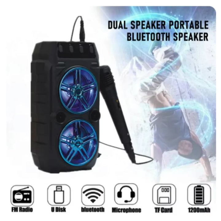 Wireless Dual Speaker Outdoor Portable High Volume Square Dance Subwoofer Card Insertion Caixa De Som Bluetooth Speaker Soundbar