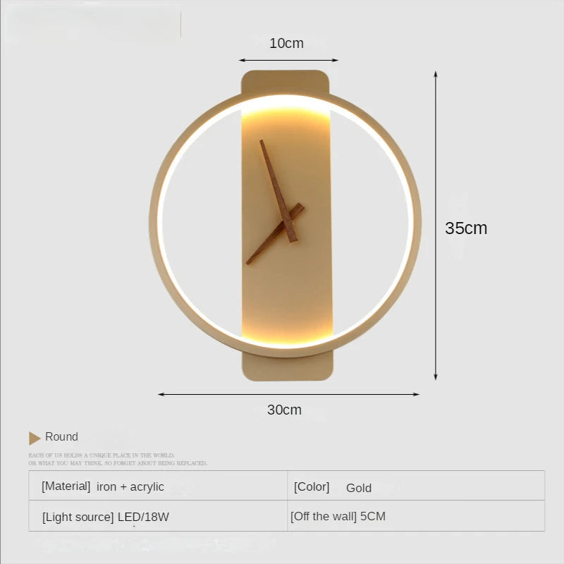"decorative led wall clock for bedroom wall"
