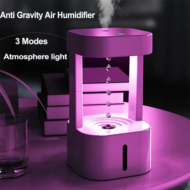 kawaii style cool mist humidifier glowing at night in teenage girl's bedroom