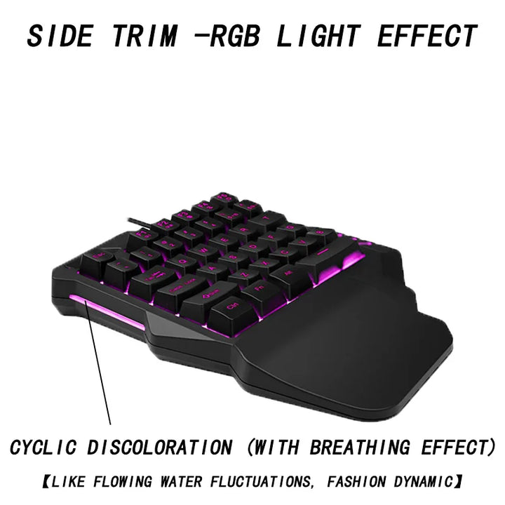 G92 One-handed Keyboard Mechanical Feel Game Left Pistol God Throne Ergonomic Wired Mobile Game Keyboard