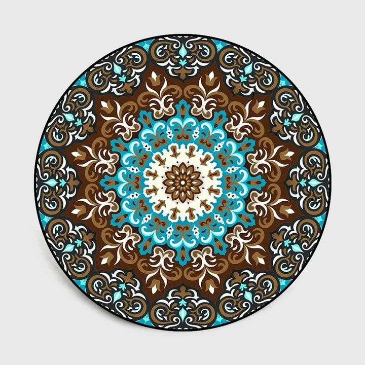 mandala round rug with tassels for yoga